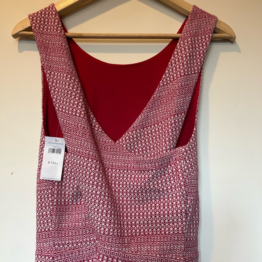 NWT Banana Republic Cross Back Mid Length Dress 8 Tall Pink - Picture 6 of 8